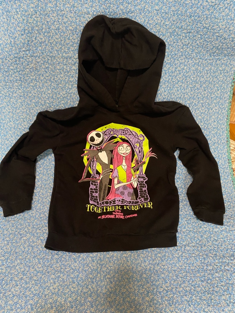 3/$10 Nightmare Before Christmas "Together Forever" Black Kids Hoodie